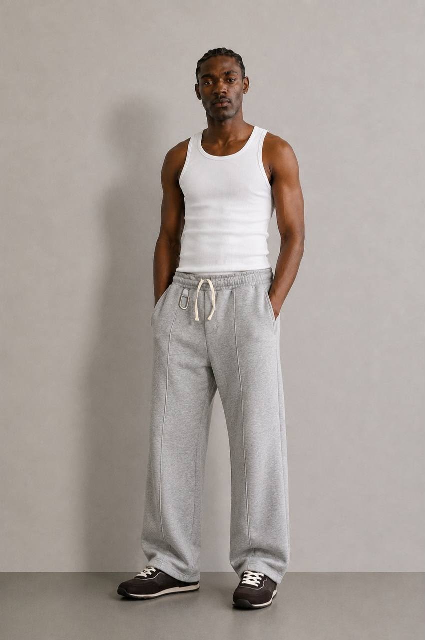 Wide-leg drawstring sweatpants