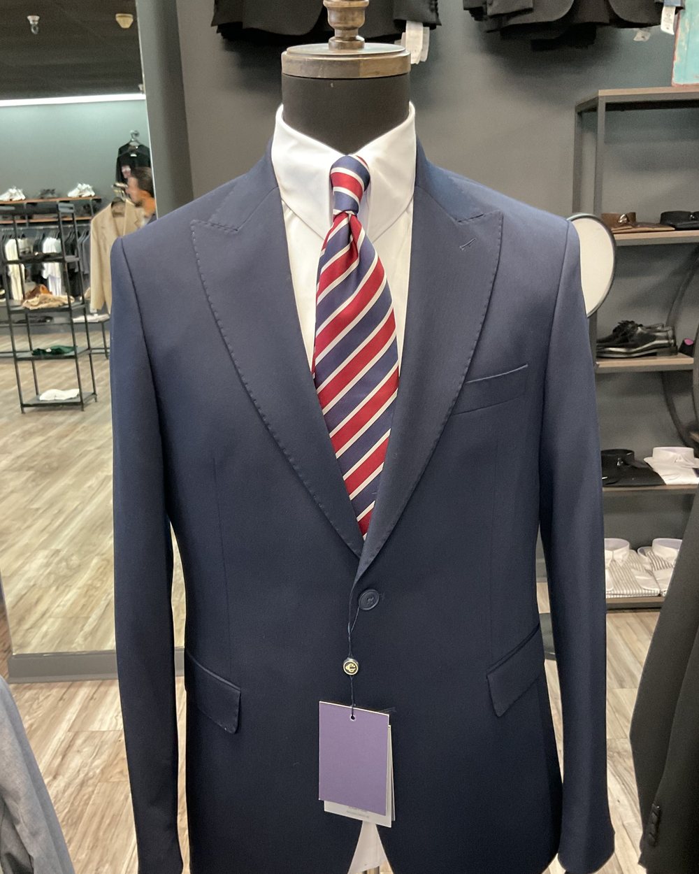Navy Peak-Lapel Suit