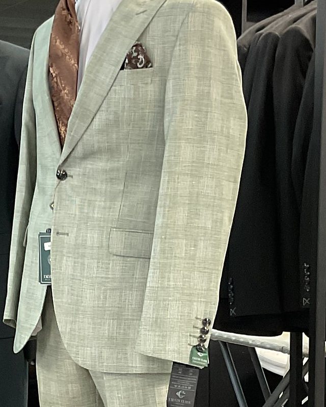 Sage Windowpane Suit